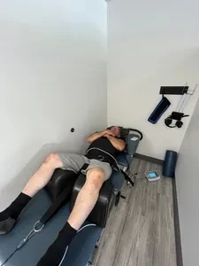 Chiropractic High Point NC Man on Decompression Table